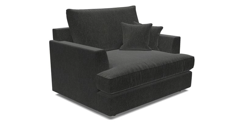 Slingsby Snuggler Fitted Cover Sofa in Two Tone Plain Biscuit.  Loose cover version available