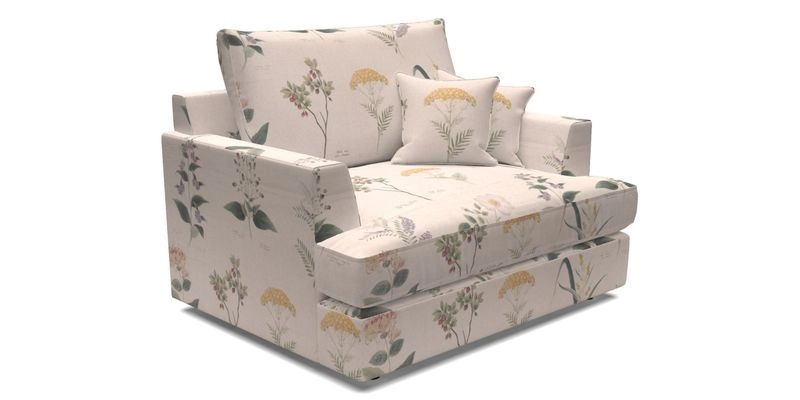 Slingsby Snuggler Fitted Cover Sofa in Two Tone Plain Biscuit.  Loose cover version available