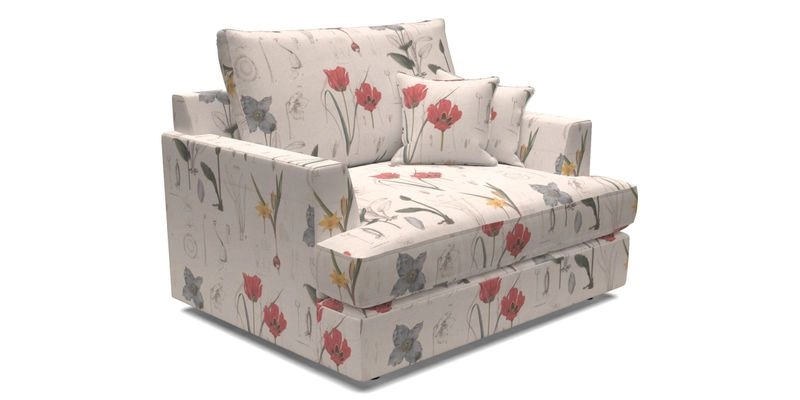 Slingsby Snuggler Fitted Cover Sofa in Two Tone Plain Biscuit.  Loose cover version available