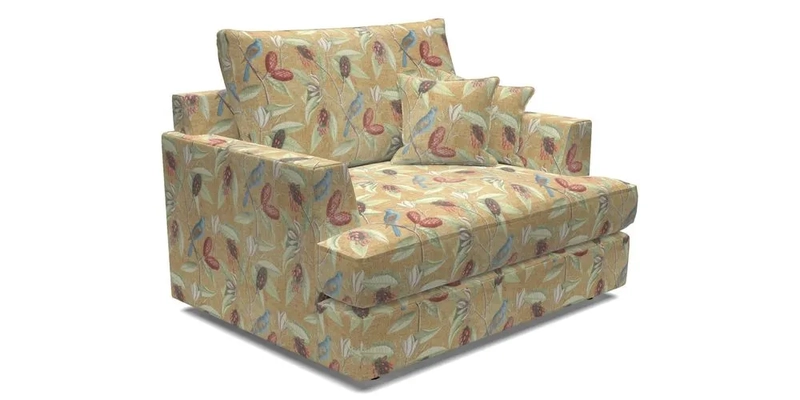 Slingsby Snuggler Fitted Cover Sofa in Two Tone Plain Biscuit.  Loose cover version available