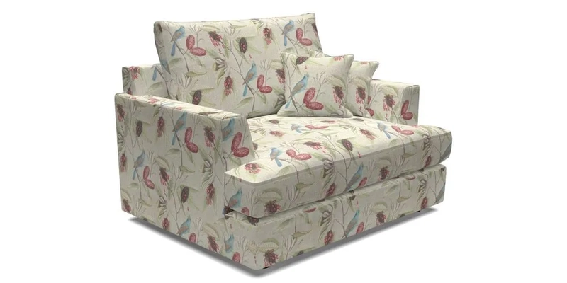 Slingsby Snuggler Fitted Cover Sofa in Two Tone Plain Biscuit.  Loose cover version available
