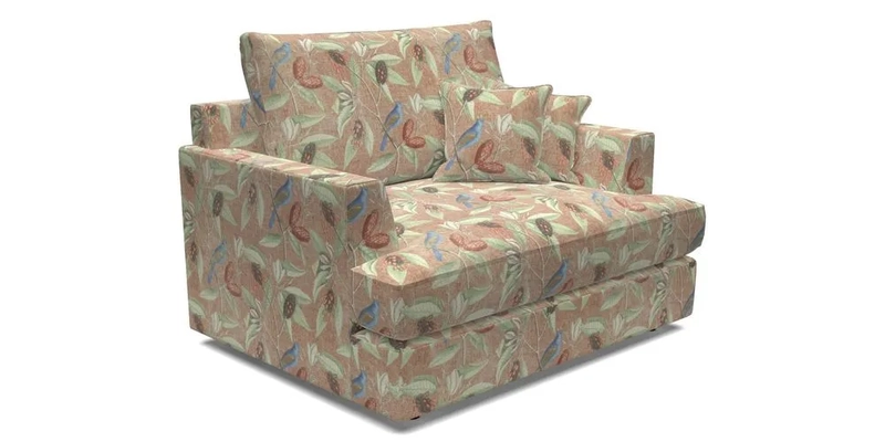 Slingsby Snuggler Fitted Cover Sofa in Two Tone Plain Biscuit.  Loose cover version available