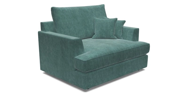 Slingsby Snuggler Fitted Cover Sofa in Two Tone Plain Biscuit.  Loose cover version available