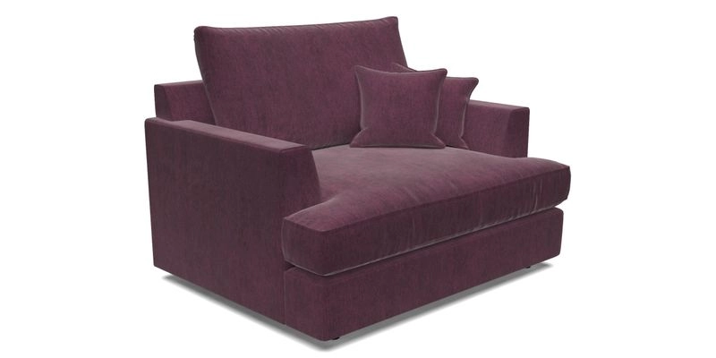 Slingsby Snuggler Fitted Cover Sofa in Two Tone Plain Biscuit.  Loose cover version available