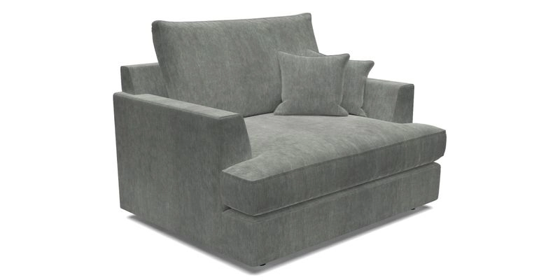 Slingsby Snuggler Fitted Cover Sofa in Two Tone Plain Biscuit.  Loose cover version available