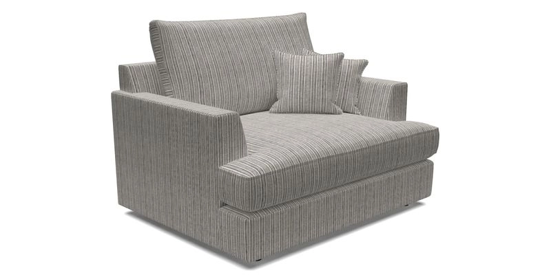 Slingsby Snuggler Fitted Cover Sofa in Two Tone Plain Biscuit.  Loose cover version available