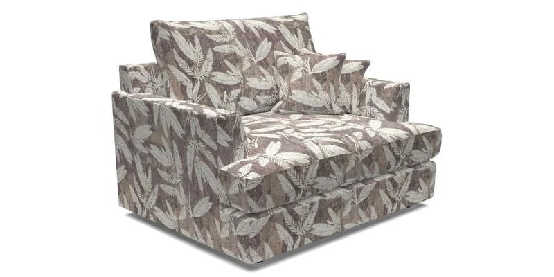 Slingsby Snuggler Fitted Cover Sofa in Two Tone Plain Biscuit.  Loose cover version available