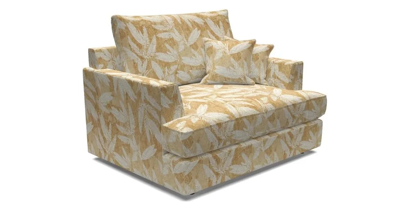 Slingsby Snuggler Fitted Cover Sofa in Two Tone Plain Biscuit.  Loose cover version available