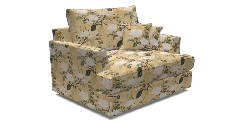 Slingsby Snuggler Fitted Cover Sofa in Two Tone Plain Biscuit.  Loose cover version available