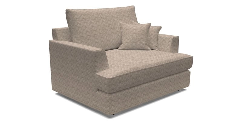 Slingsby Snuggler Fitted Cover Sofa in Two Tone Plain Biscuit.  Loose cover version available