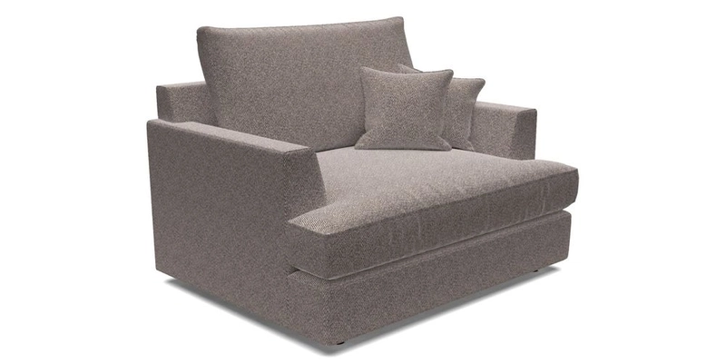Slingsby Snuggler Fitted Cover Sofa in Two Tone Plain Biscuit.  Loose cover version available