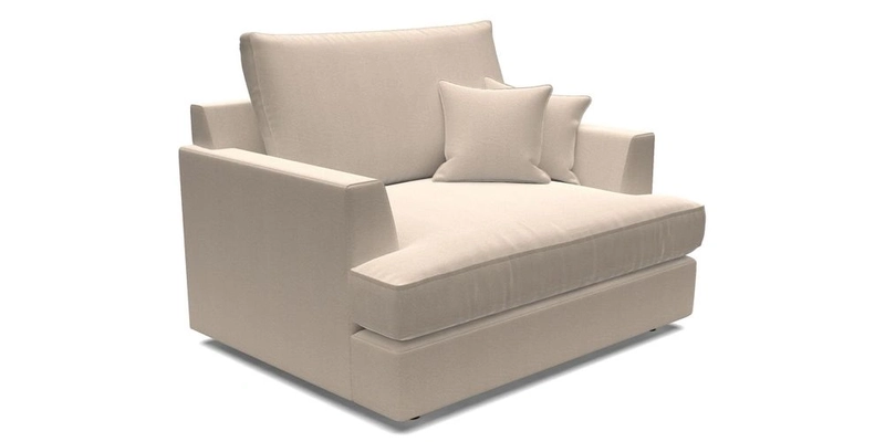 Slingsby Snuggler Fitted Cover Sofa in Two Tone Plain Biscuit.  Loose cover version available