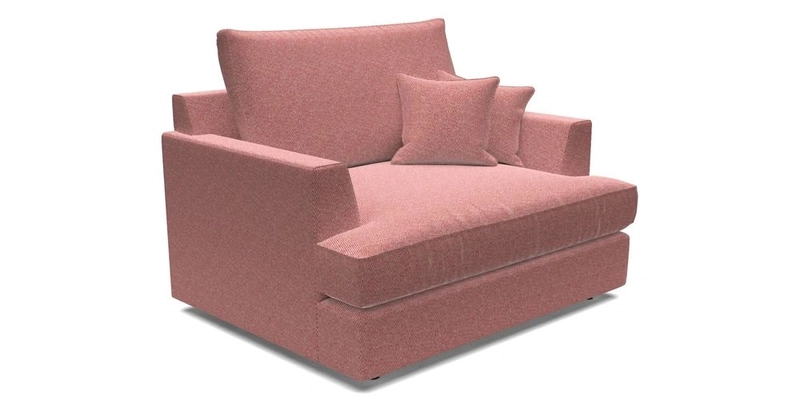 Slingsby Snuggler Fitted Cover Sofa in Two Tone Plain Biscuit.  Loose cover version available