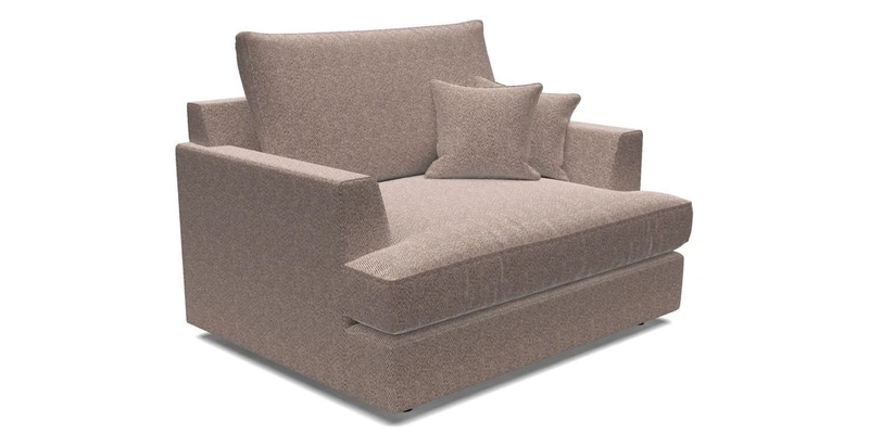 Slingsby Snuggler Fitted Cover Sofa in Two Tone Plain Biscuit.  Loose cover version available