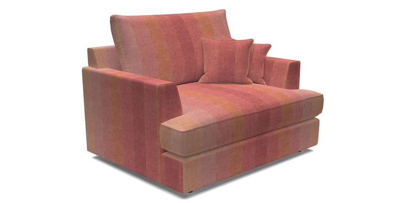 Slingsby Snuggler Fitted Cover Sofa in Two Tone Plain Biscuit.  Loose cover version available