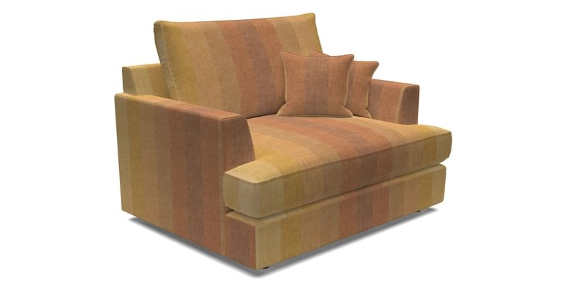 Slingsby Snuggler Fitted Cover Sofa in Two Tone Plain Biscuit.  Loose cover version available