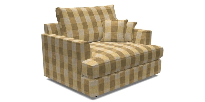 Slingsby Snuggler Fitted Cover Sofa in Two Tone Plain Biscuit.  Loose cover version available