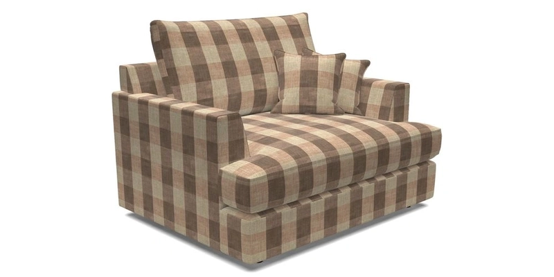 Slingsby Snuggler Fitted Cover Sofa in Two Tone Plain Biscuit.  Loose cover version available