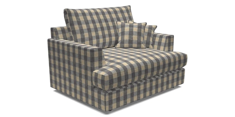 Slingsby Snuggler Fitted Cover Sofa in Two Tone Plain Biscuit.  Loose cover version available