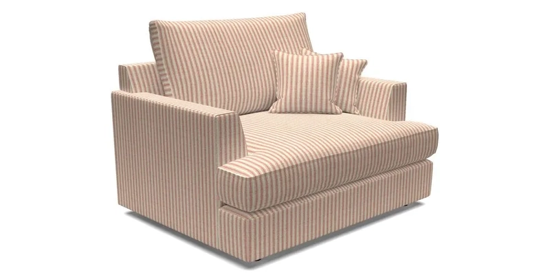 Slingsby Snuggler Fitted Cover Sofa in Two Tone Plain Biscuit.  Loose cover version available