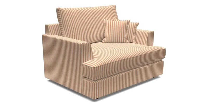 Slingsby Snuggler Fitted Cover Sofa in Two Tone Plain Biscuit.  Loose cover version available