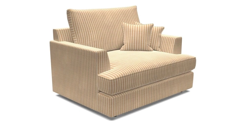Slingsby Snuggler Fitted Cover Sofa in Two Tone Plain Biscuit.  Loose cover version available