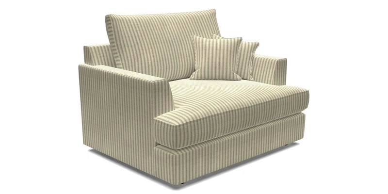 Slingsby Snuggler Fitted Cover Sofa in Two Tone Plain Biscuit.  Loose cover version available