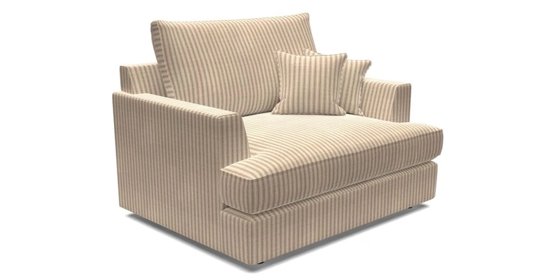 Slingsby Snuggler Fitted Cover Sofa in Two Tone Plain Biscuit.  Loose cover version available