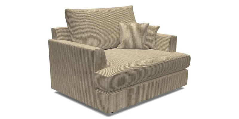 Slingsby Snuggler Fitted Cover Sofa in Two Tone Plain Biscuit.  Loose cover version available