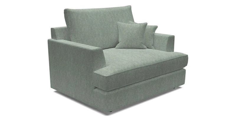 Slingsby Snuggler Fitted Cover Sofa in Two Tone Plain Biscuit.  Loose cover version available