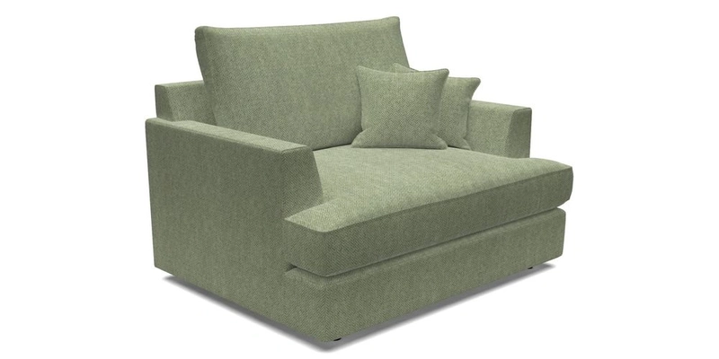 Slingsby Snuggler Fitted Cover Sofa in Two Tone Plain Biscuit.  Loose cover version available