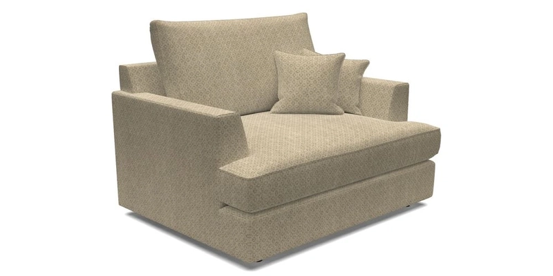 Slingsby Snuggler Fitted Cover Sofa in Two Tone Plain Biscuit.  Loose cover version available