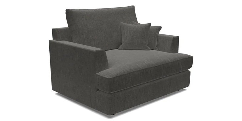 Slingsby Snuggler Fitted Cover Sofa in Two Tone Plain Biscuit.  Loose cover version available