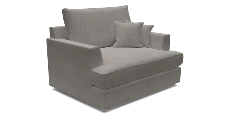 Slingsby Snuggler Fitted Cover Sofa in Two Tone Plain Biscuit.  Loose cover version available