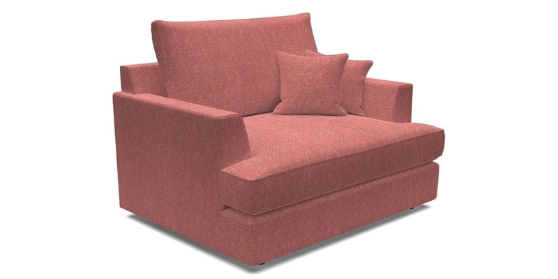 Slingsby Snuggler Fitted Cover Sofa in Two Tone Plain Biscuit.  Loose cover version available