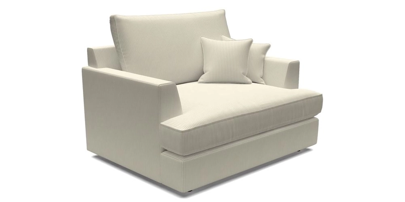 Slingsby Snuggler Fitted Cover Sofa in Two Tone Plain Biscuit.  Loose cover version available