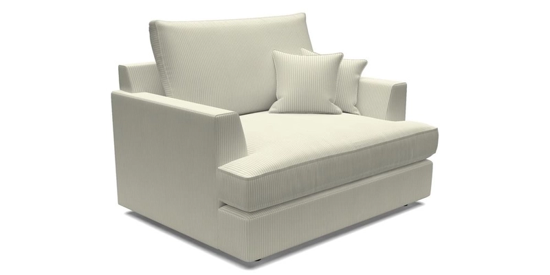 Slingsby Snuggler Fitted Cover Sofa in Two Tone Plain Biscuit.  Loose cover version available