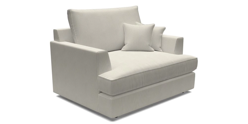 Slingsby Snuggler Fitted Cover Sofa in Two Tone Plain Biscuit.  Loose cover version available