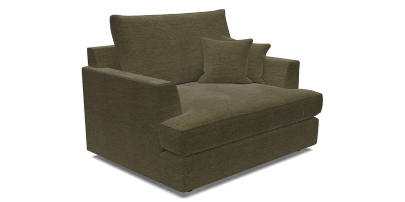Slingsby Snuggler Fitted Cover Sofa in Two Tone Plain Biscuit.  Loose cover version available
