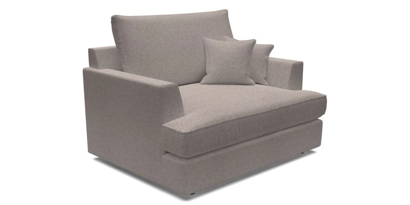 Slingsby Snuggler Fitted Cover Sofa in Two Tone Plain Biscuit.  Loose cover version available