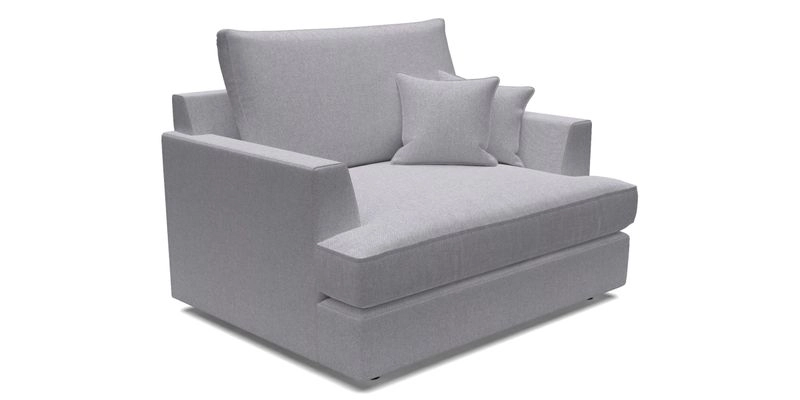 Slingsby Snuggler Fitted Cover Sofa in Two Tone Plain Biscuit.  Loose cover version available