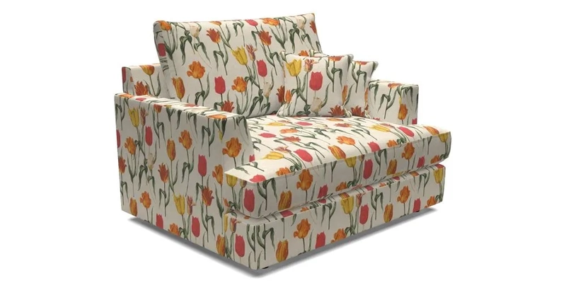 Slingsby Snuggler Fitted Cover Sofa in Two Tone Plain Biscuit.  Loose cover version available