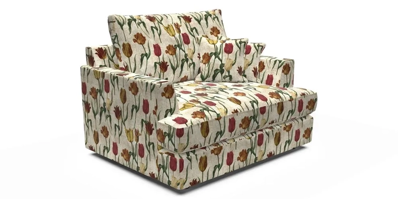 Slingsby Snuggler Fitted Cover Sofa in Two Tone Plain Biscuit.  Loose cover version available