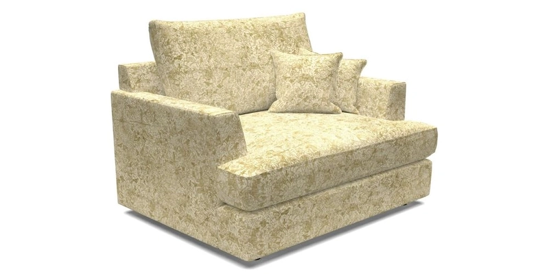 Slingsby Snuggler Fitted Cover Sofa in Two Tone Plain Biscuit.  Loose cover version available
