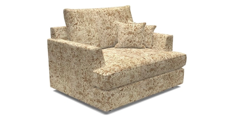 Slingsby Snuggler Fitted Cover Sofa in Two Tone Plain Biscuit.  Loose cover version available