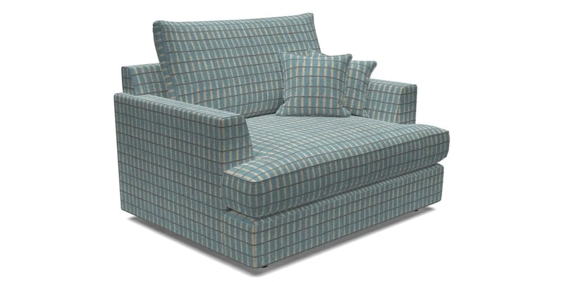 Slingsby Snuggler Fitted Cover Sofa in Two Tone Plain Biscuit.  Loose cover version available