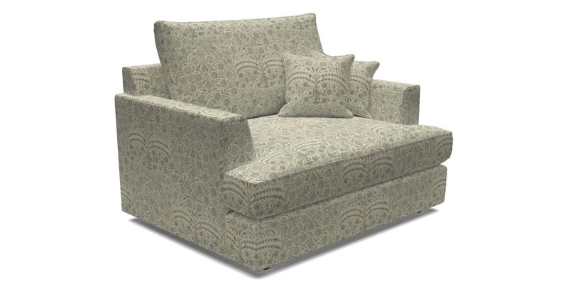 Slingsby Snuggler Fitted Cover Sofa in Two Tone Plain Biscuit.  Loose cover version available