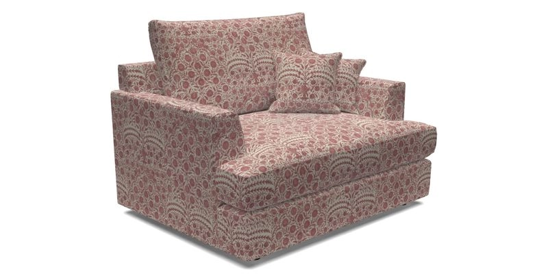 Slingsby Snuggler Fitted Cover Sofa in Two Tone Plain Biscuit.  Loose cover version available