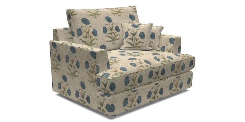 Slingsby Snuggler Fitted Cover Sofa in Two Tone Plain Biscuit.  Loose cover version available