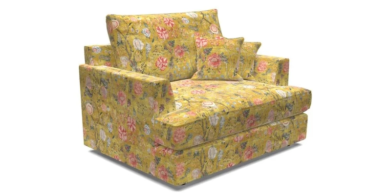 Slingsby Snuggler Fitted Cover Sofa in Two Tone Plain Biscuit.  Loose cover version available